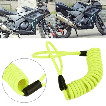 150 См Защита на мотоциклета от кражба на Аксесоари за напомняне за кражба на мотоциклет Заключване етикет за чанти Въжето за сигурност на мотора Спирална пружина