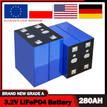 4ШТ Клас A 3.2 V 280Ah Lifepo4 Акумулаторни Елементи Непокварен QR-Код Акумулаторна Батерия САМ 24V 48V за АВТОБУСА EV Домашна Слънчева Енергия