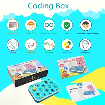 Keyestudio Maker Coding Box V1.0 Стартов комплект за Arduino Starter Kit STEM ProgrammableKit + Учебно помагало Education 7+