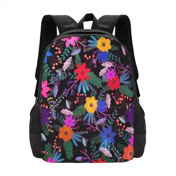 Цветен дизайн с 3-шарени, пътни ученически чанти за лаптоп, флорални цветя, ярки цветове, Красива природа, Листа, дървета, Фауна