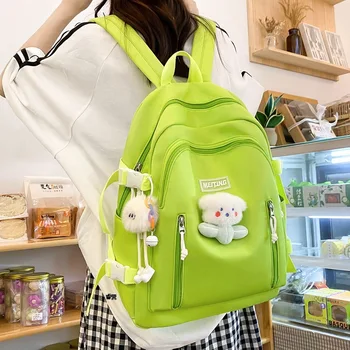 нова раница за почивка за жени, нови ученически чанти с голям капацитет, японски опростени чанти Harajuku за тийнейджъри, Mochila