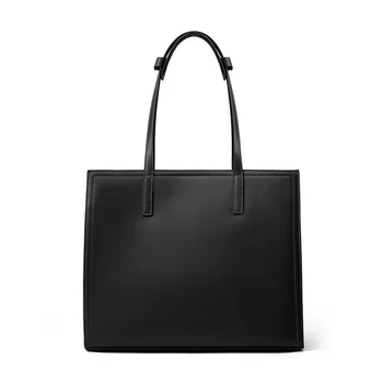 Дамска чанта-тоут от телешка кожа, естествена кожа, чанта с голям капацитет, чанта за компютър, превключвател чанта през рамо За дамите, новост 2023 година
