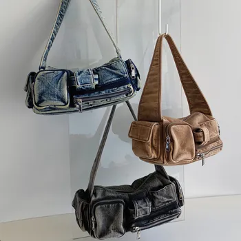 Дънкови Дамски чанта през рамо, чанти за еднократна употреба, дамски чанти, холщовые чанти за пазаруване, дамски чанти-незабавни посланици за купувачи