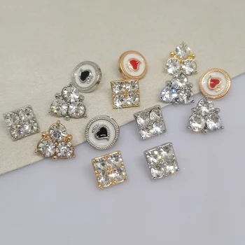12 мм Мини Луксозни Метални Копчета с кристали за дрехи на Едро на Едро на Висококачествено Модерно Декоративна пуговица за женските ризи Блузи
