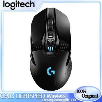 Logitech G903 Lightspeed Безжична Детска Мишката Hero 16k Сензор 16000 точки на инч RGB Леки Програмируеми Бутони Акумулаторна
