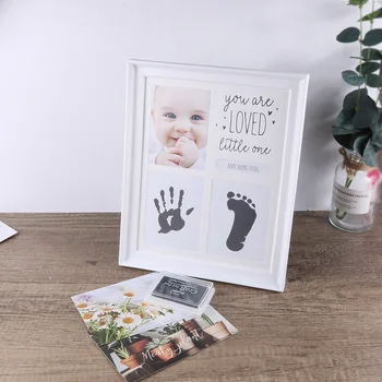 Създателите на ръцете и краката Пластмасова Правоъгълна фоторамка за новородени Момчета и момичета Сувенири за Стогодишнината на новороденото